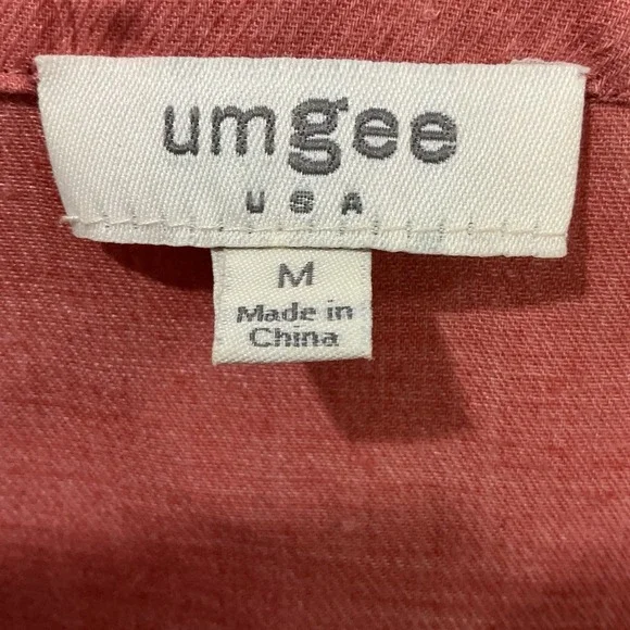 Umgee Embroidered Tunic Top Womens Sz M Rust Floral Boho Flowy Tassel Peasant - Picture 5 of 6